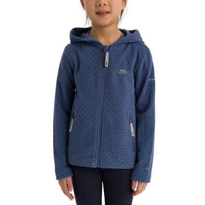 Everild Unisex Kids Full Zip Hooded Fleece in Bluetone