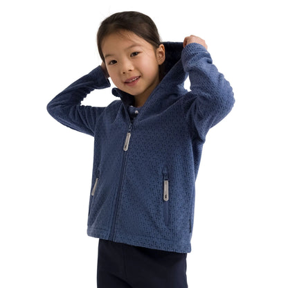 Everild Unisex Kids Full Zip Hooded Fleece in Bluetone