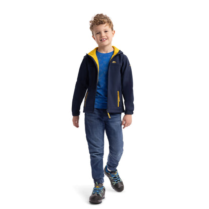 Faster Kids Casual Softshell Jacket in Navy / Sulphur