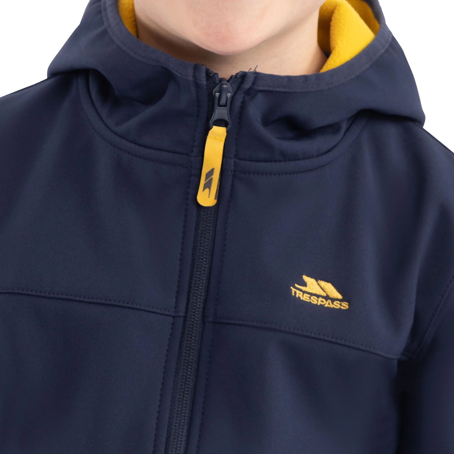 Faster Kids Casual Softshell Jacket in Navy / Sulphur