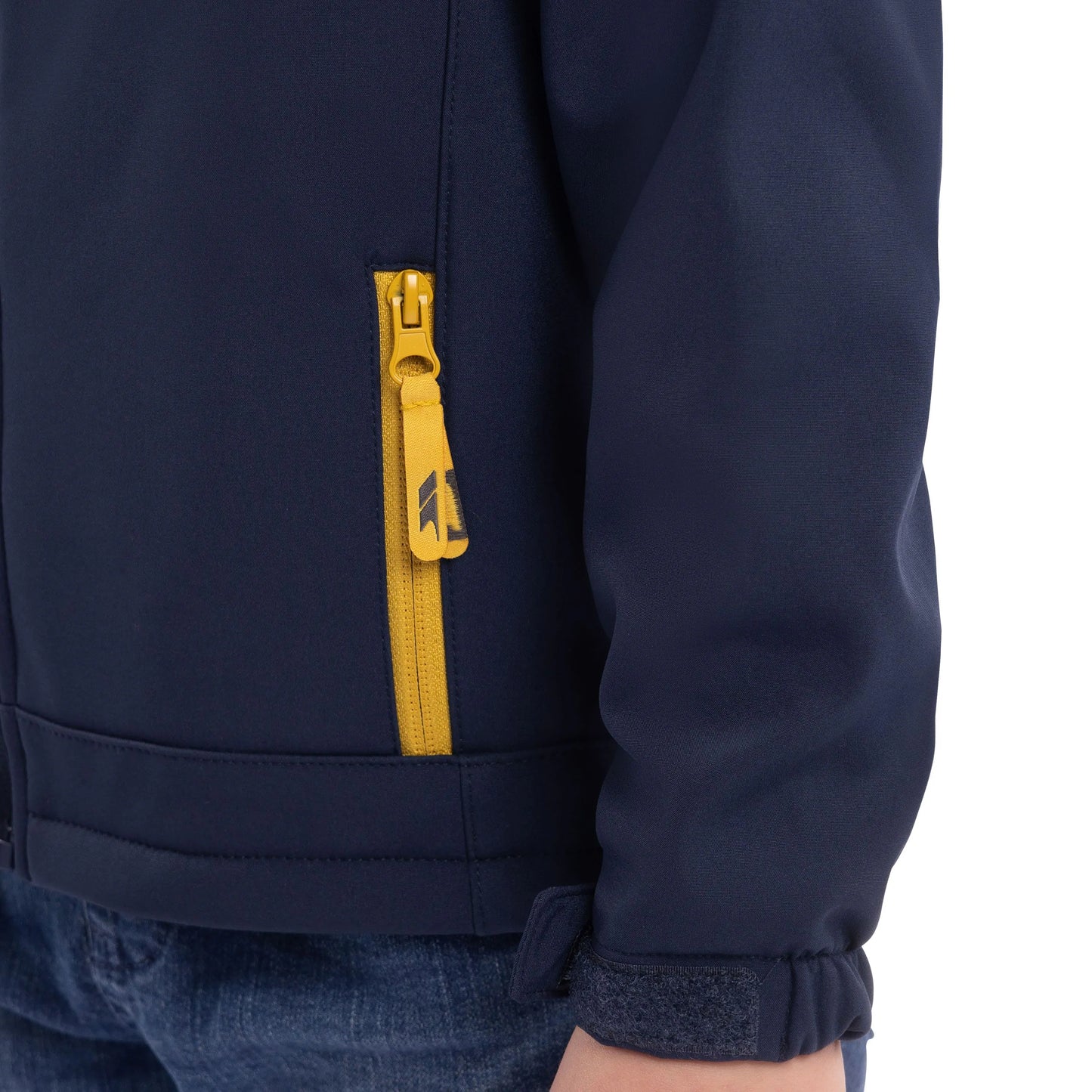 Faster Kids Casual Softshell Jacket in Navy / Sulphur