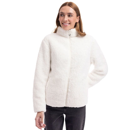 Feathery Women's Full Zip Sherpa Fleece in Ghost