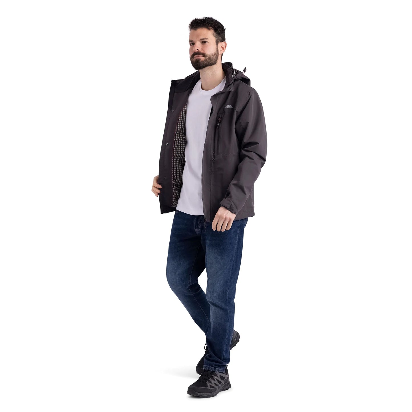 Griminish Mens Lightweight Rain Jacket in Dark Grey