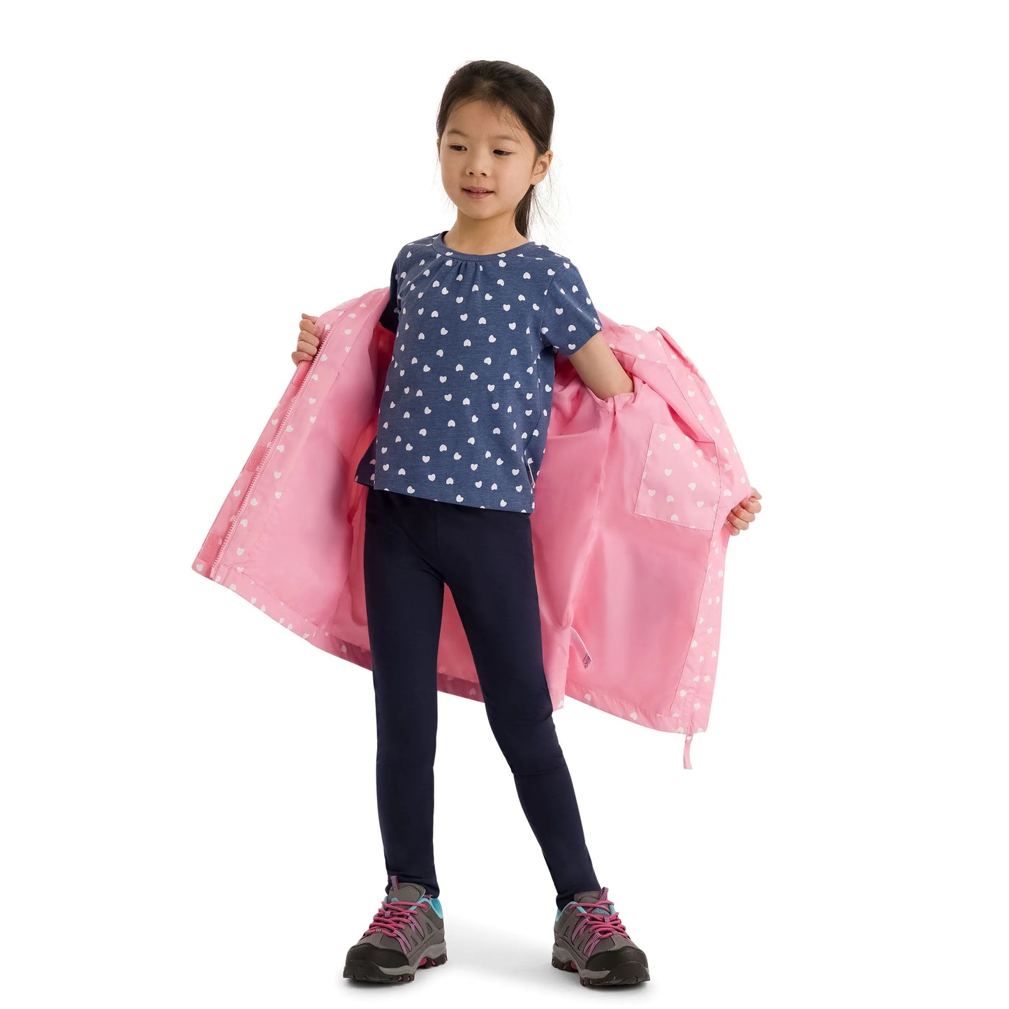 Hester Girls Waterproof Rain Jacket in Baby Pink