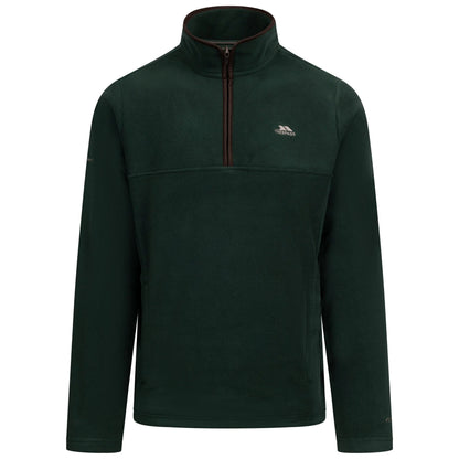 Huntar Men's Warm Quarter Zip Fleece Top in Dark Green