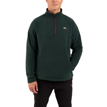 Huntar Men's Warm Quarter Zip Fleece Top in Dark Green
