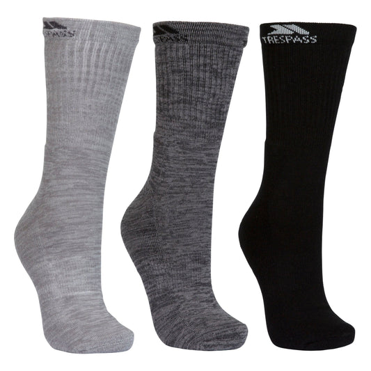 Jackbarrow Men's Everyday Socks 3 Pair Pack in Carbon / Stone / Black