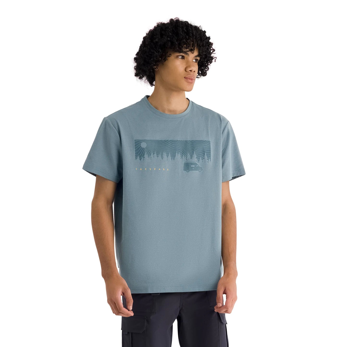 Jacub Mens Casual T-Shirt in Pond Blue