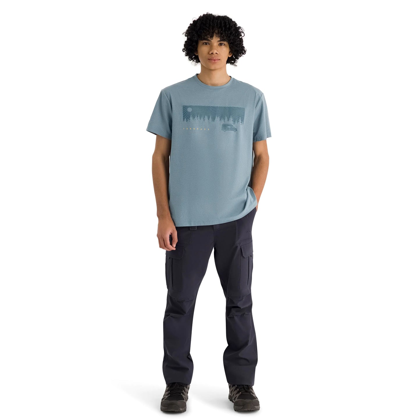 Jacub Mens Casual T-Shirt in Pond Blue