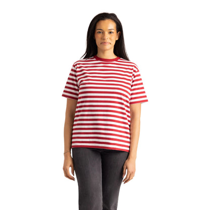 Jemima Womens Stripe T-Shirt in Claret