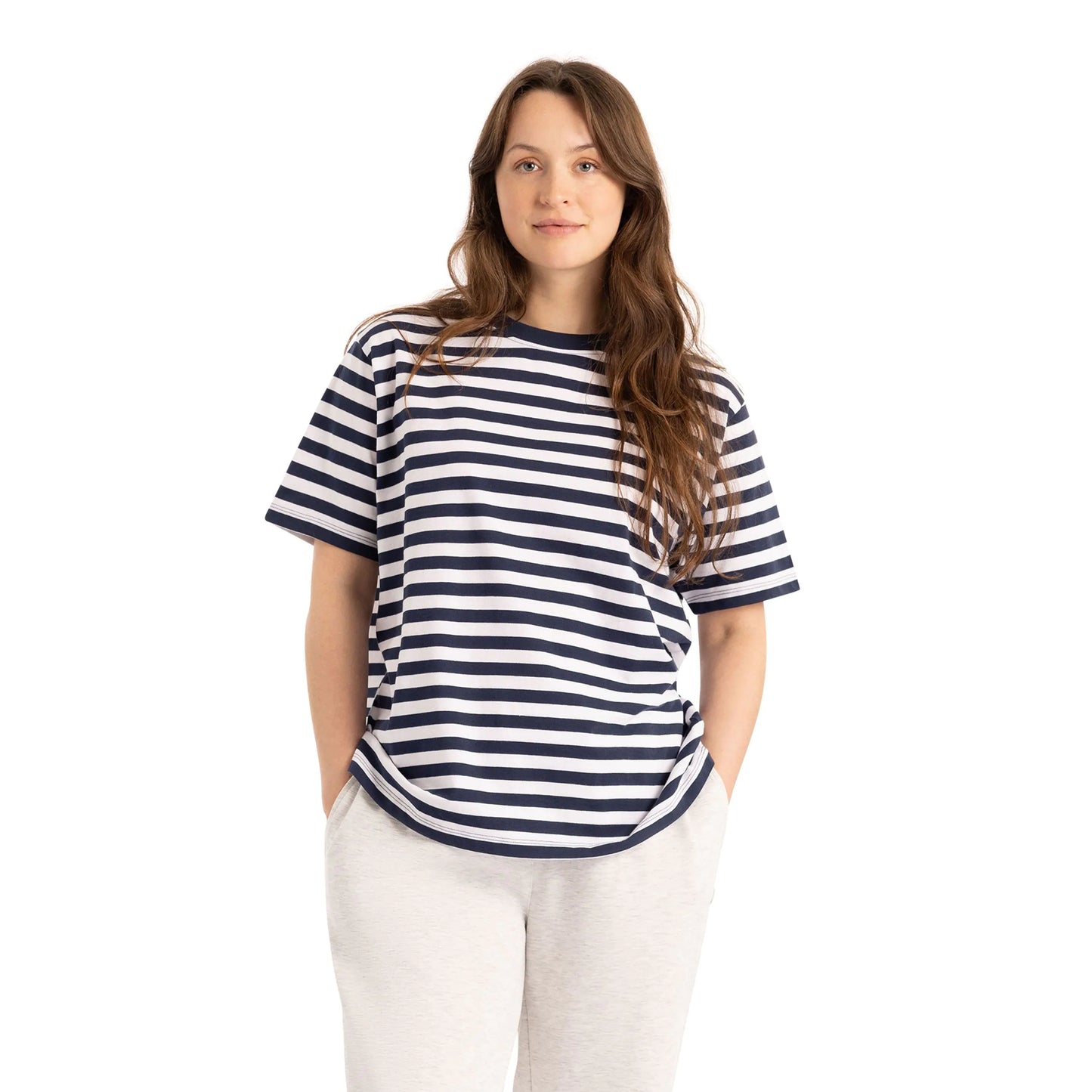 Jemima Women's Stripe T-Shirt in Navy