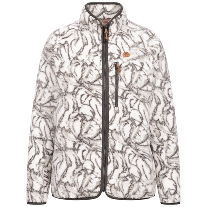 Jessie Women's Sherpa Full Zip Fleece Jacket in Ghost Print