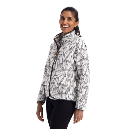 Jessie Women's Sherpa Full Zip Fleece Jacket in Ghost Print