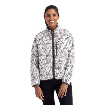 Jessie Women's Sherpa Full Zip Fleece Jacket in Ghost Print
