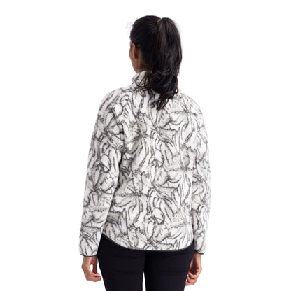Jessie Women's Sherpa Full Zip Fleece Jacket in Ghost Print