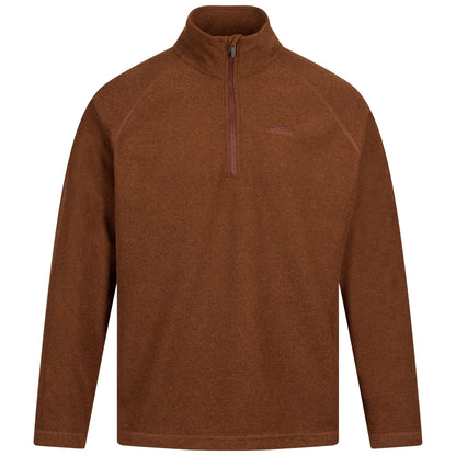 Keynote Mens Half Zip Fleece Top in Dark Brown