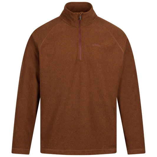 Keynote Mens Half Zip Fleece Top in Dark Brown