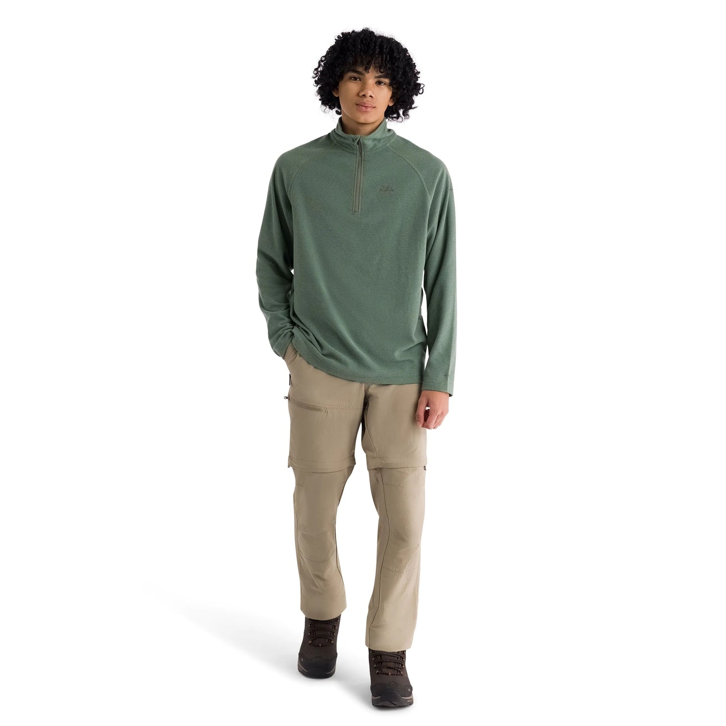 Keynote Men's Half Zip Fleece Top in Grren Smoke