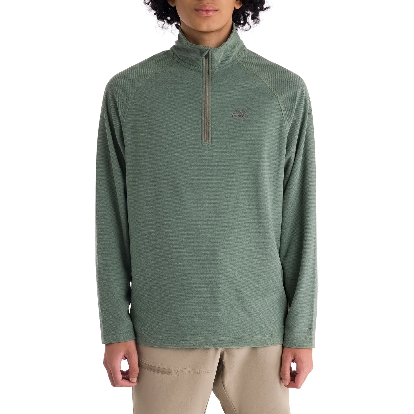 Keynote Men's Half Zip Fleece Top in Grren Smoke