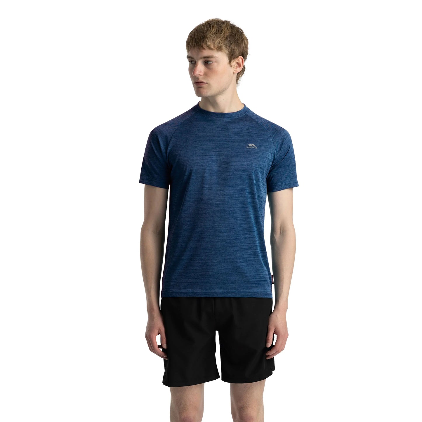 Leecana Men's Quick Dry Active T-Shirt in Navy Marl