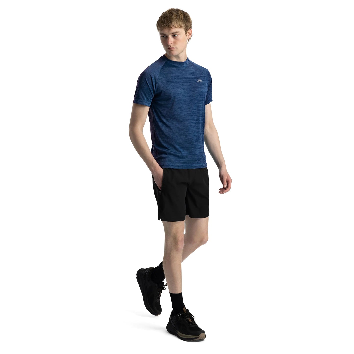 Leecana Men's Quick Dry Active T-Shirt in Navy Marl