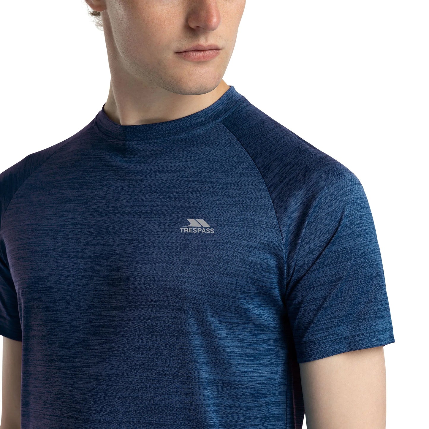 Leecana Men's Quick Dry Active T-Shirt in Navy Marl