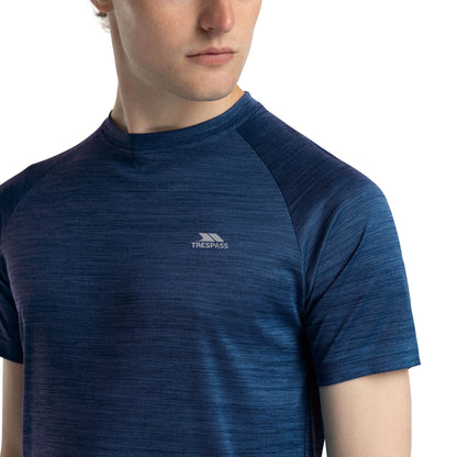 Leecana Men's Quick Dry Active T-Shirt in Navy Marl