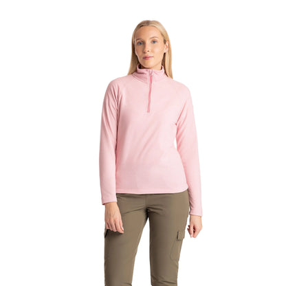 Meadows Women's Half Zip Fleece in Carnation Pink