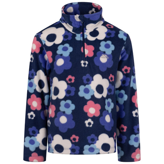 Melsa Girls 1/2 Zip Fleece in Navy Peony