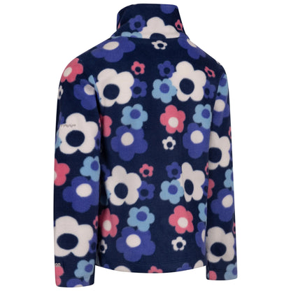 Melsa Girls 1/2 Zip Fleece in Navy Peony