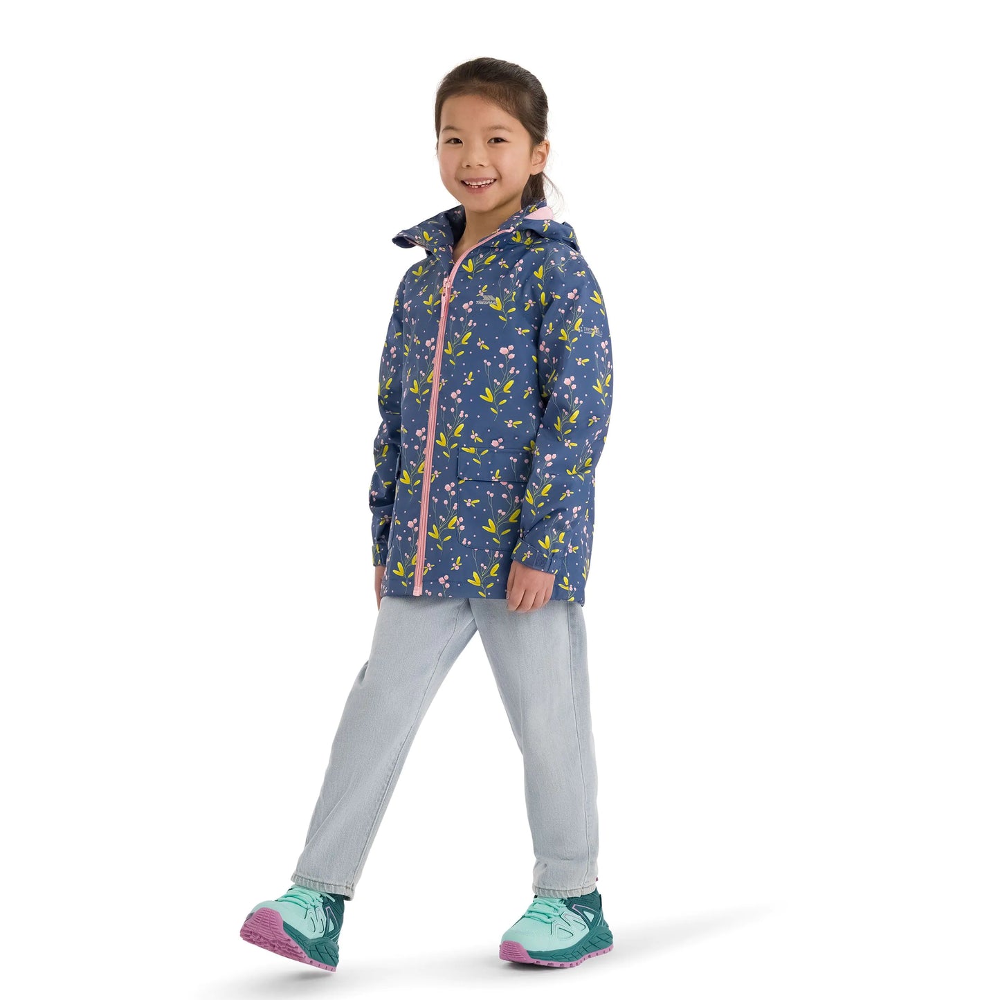 Micaella Girls Waterproof Rain Jacket in Bluetone