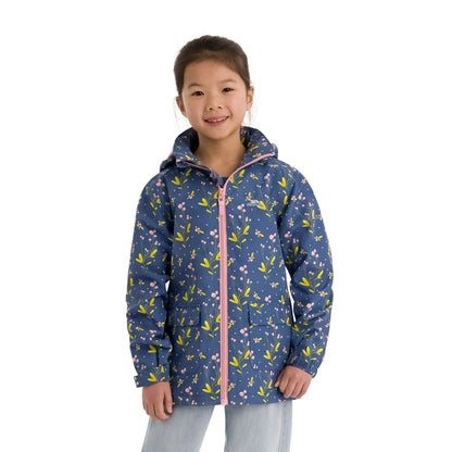 Micaella Girls Waterproof Rain Jacket in Bluetone