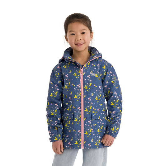 Micaella Girls Waterproof Rain Jacket in Bluetone