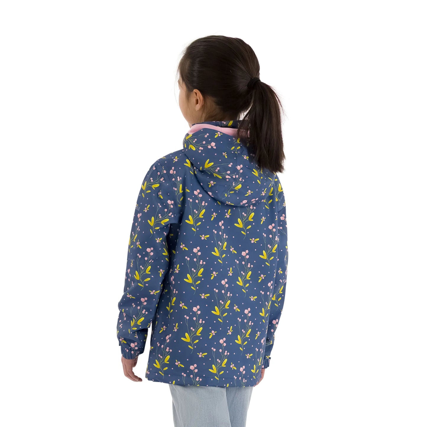 Micaella Girls Waterproof Rain Jacket in Bluetone