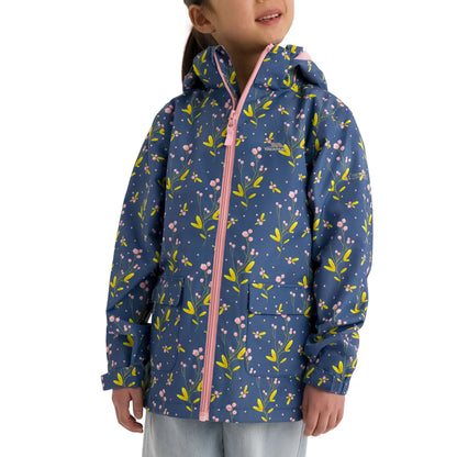 Micaella Girls Waterproof Rain Jacket in Bluetone