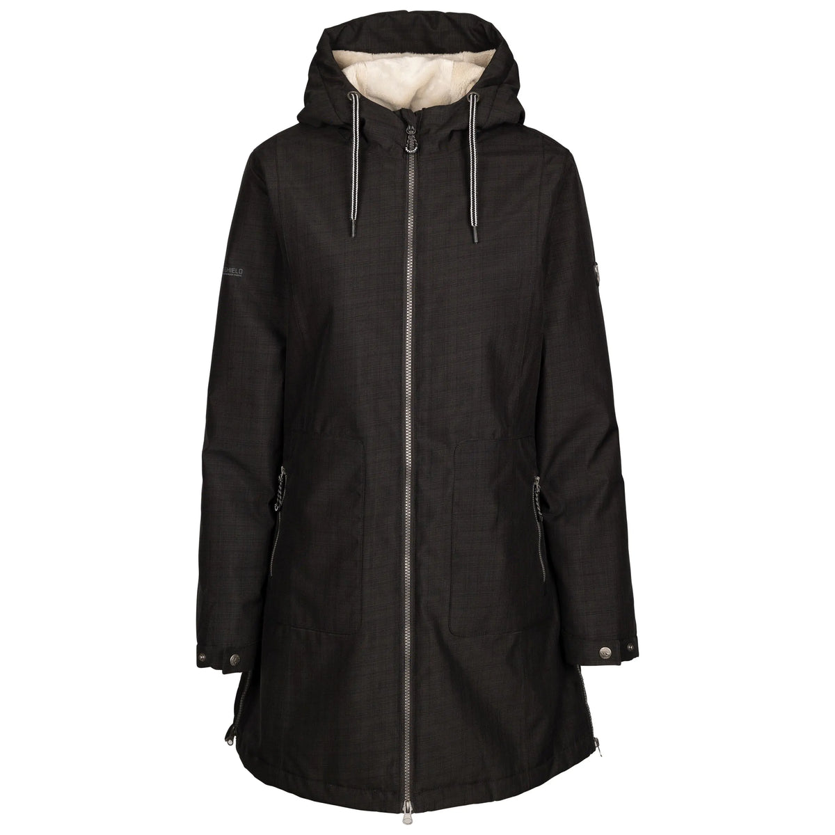 Neeska Women's Fleece Lined Waterproof Jacket in Black