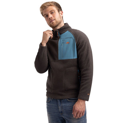 North Men's Warm Half Zip Fleece Top in Charcoal
