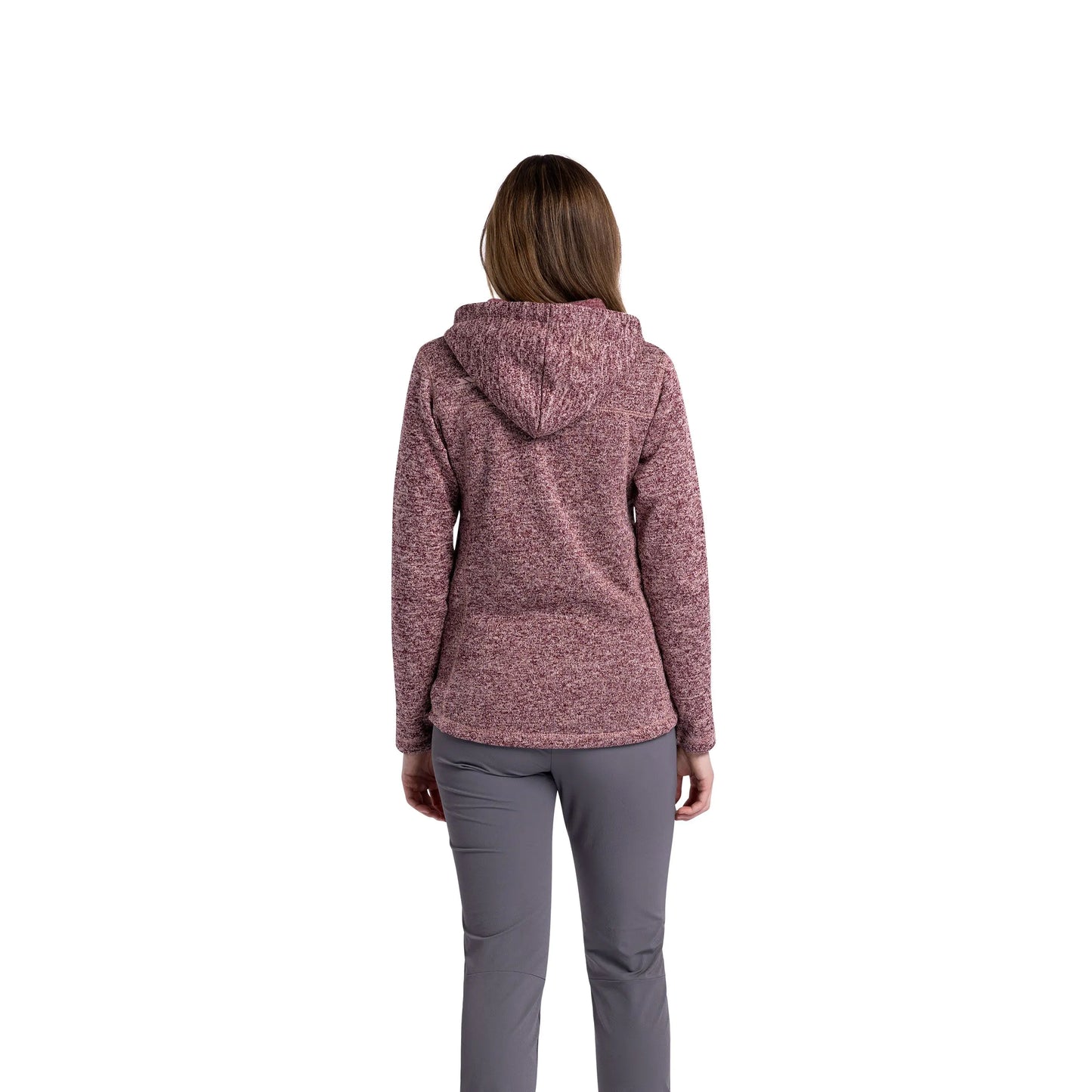 Odelia Womens Full Zip Fleece Hoodie in Rose Tone