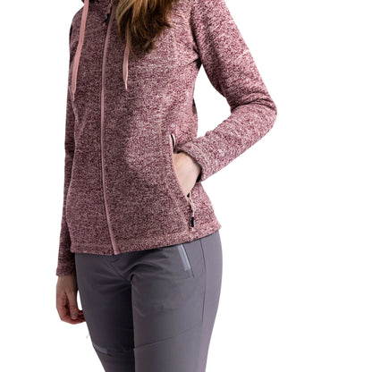 Odelia Womens Full Zip Fleece Hoodie in Rose Tone