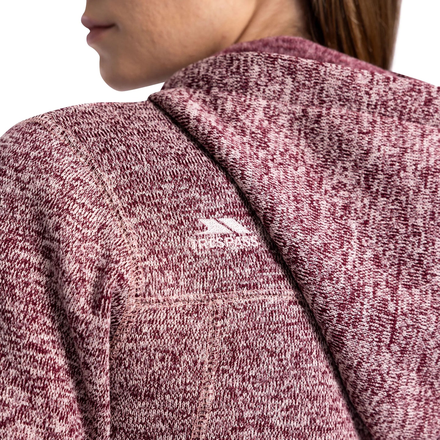 Odelia Womens Full Zip Fleece Hoodie in Rose Tone