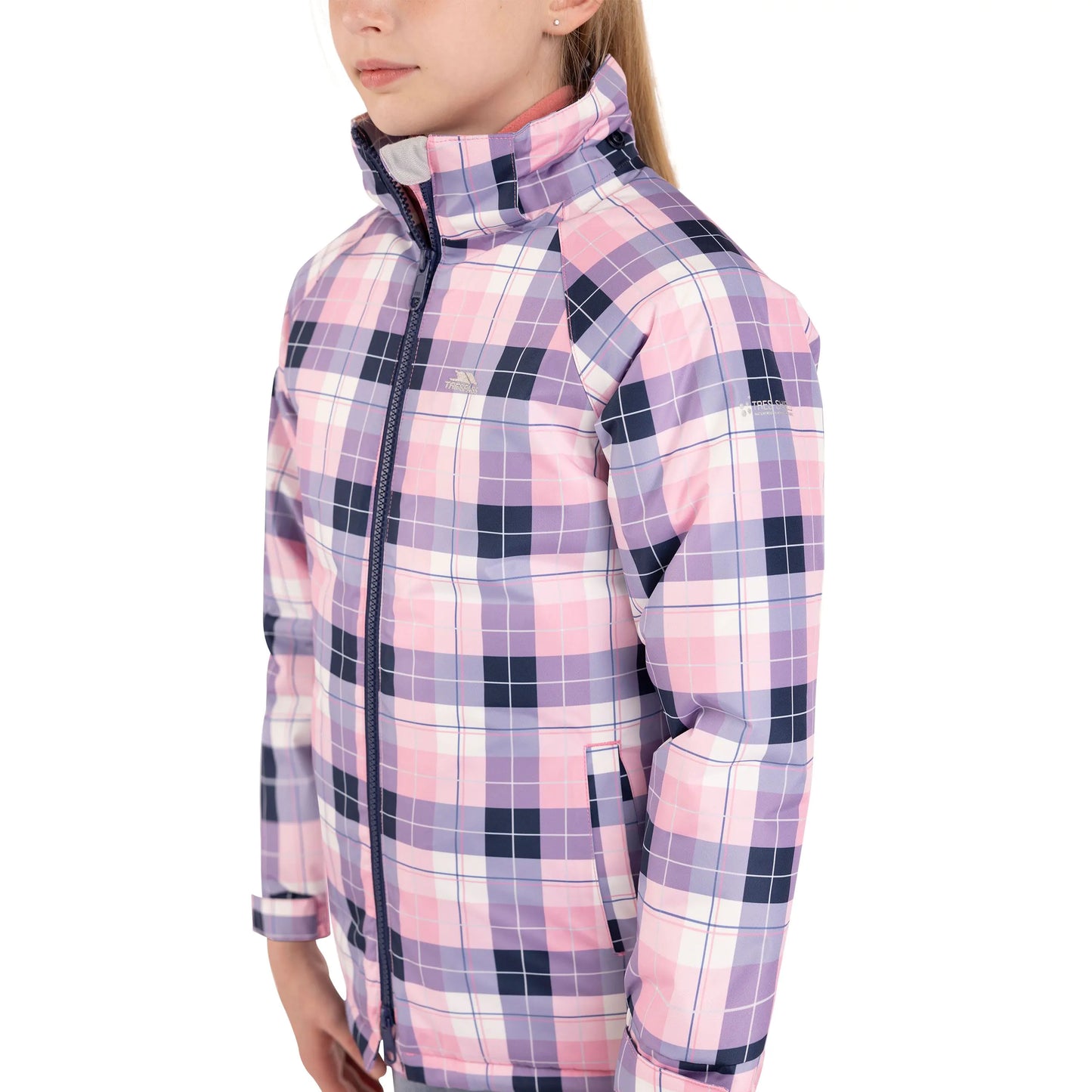 Orland Girls' Waterproof Padded Jacket in Pink Check
