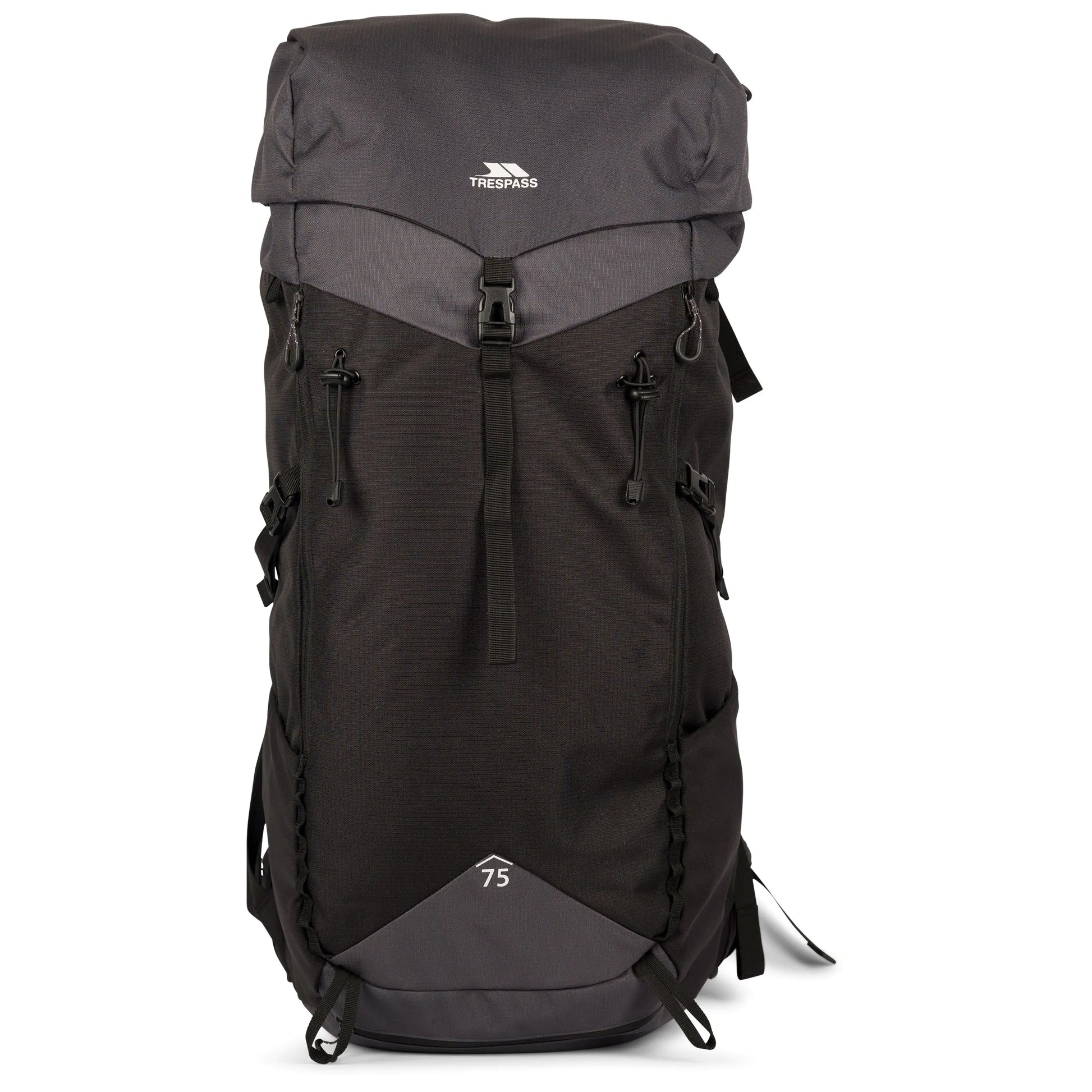 Pass 75 Hiking Rucksack 75L Black Grey Trespass pass-75-hiking-rucksack-75l-black-grey-trespass