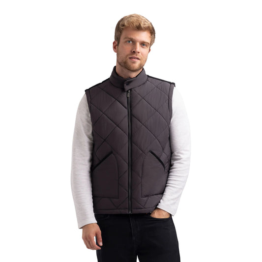 Plato Men's Casual Padded Gilet in Dark Grey