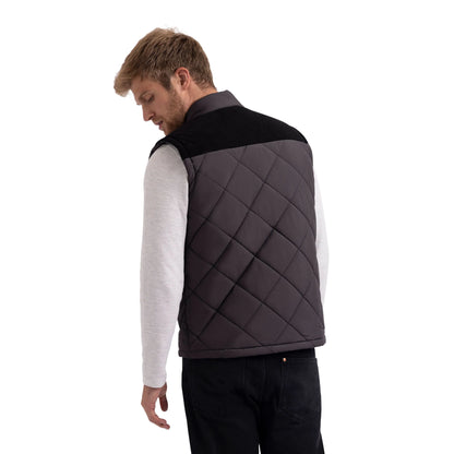 Plato Men's Casual Padded Gilet in Dark Grey