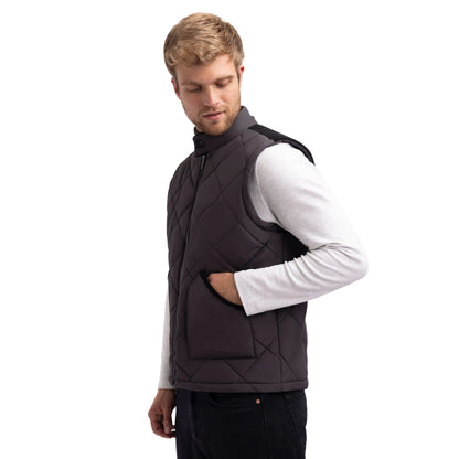 Plato Men's Casual Padded Gilet in Dark Grey