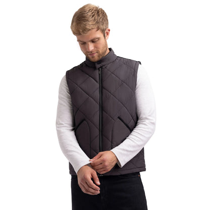 Plato Men's Casual Padded Gilet in Dark Grey