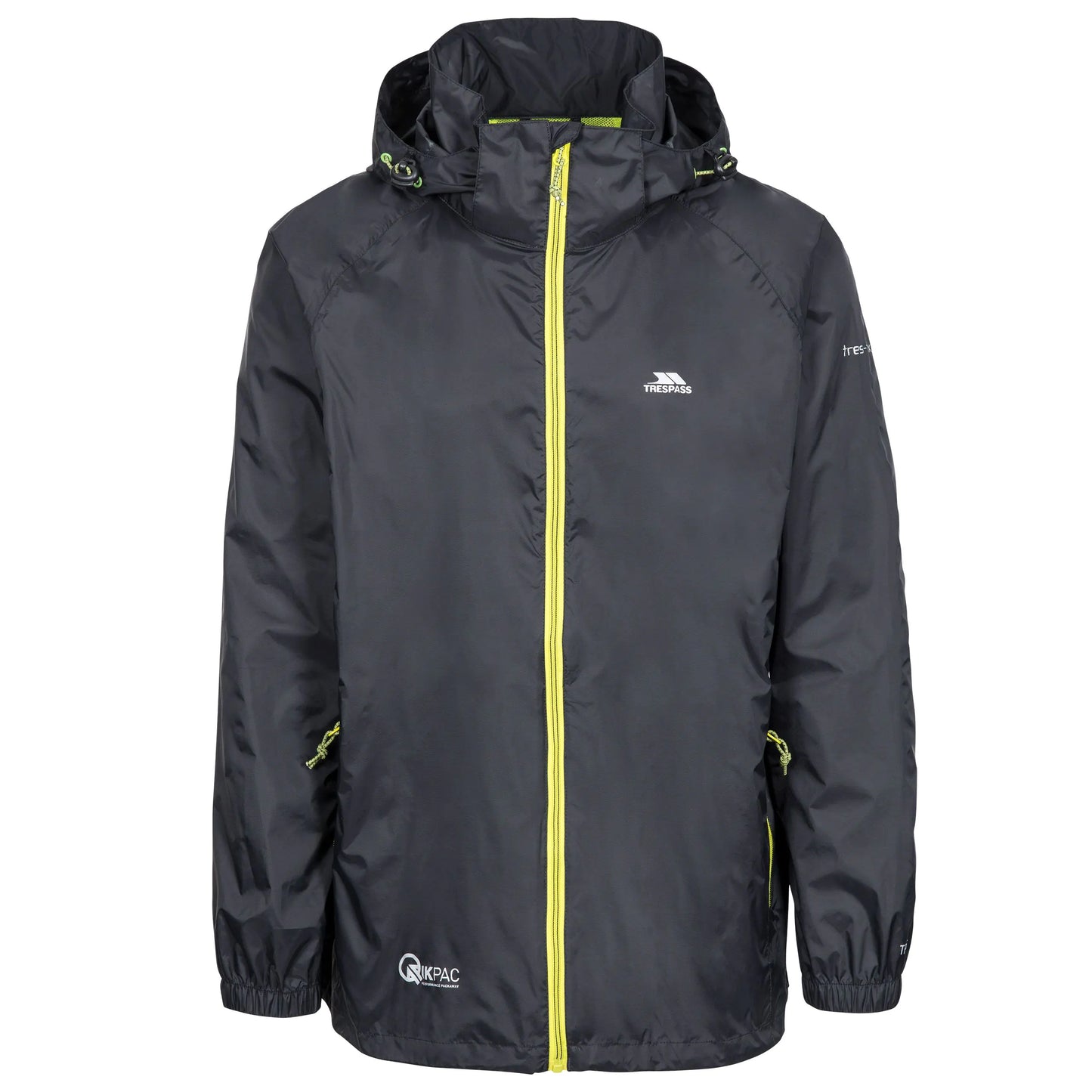 Qikpac X Adults Unisex Waterproof Packaway Jacket in Black