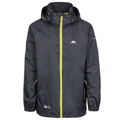 Qikpac X Adults Unisex Waterproof Packaway Jacket in Black