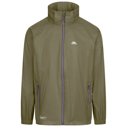 Green jacket with zippers on a white background