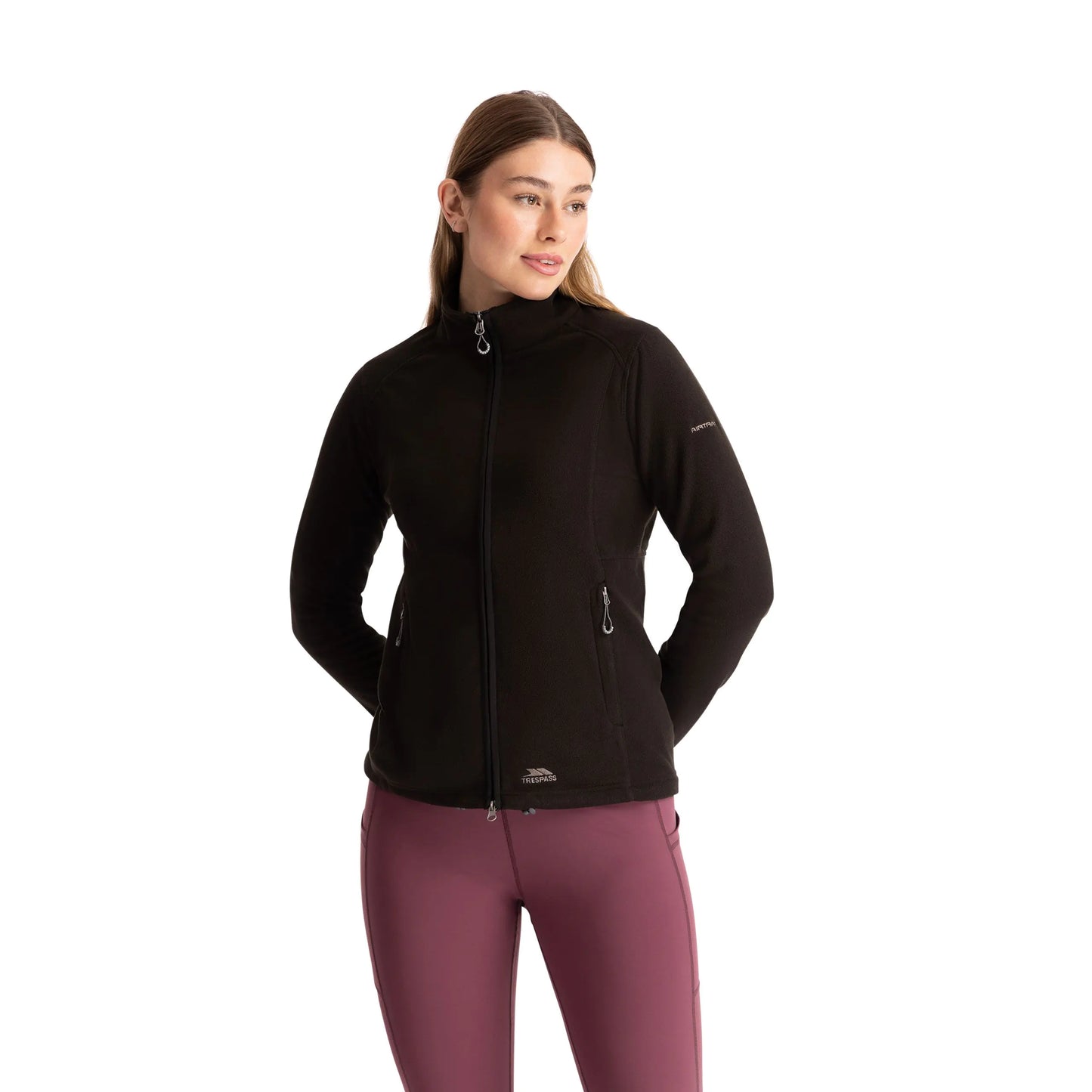 Renato Women's Full Zip Fleece Top in Black